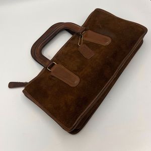 Vintage Coach Bonnie Cashin 1960’s Brown Suede Leather Handbag Satchel